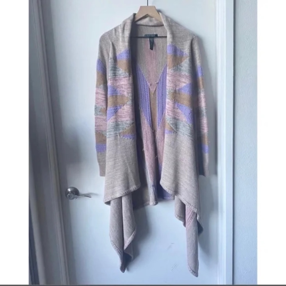 Lauren Ralph Lauren | Aztec Print Open Front Knit Cardigan XXS/XS